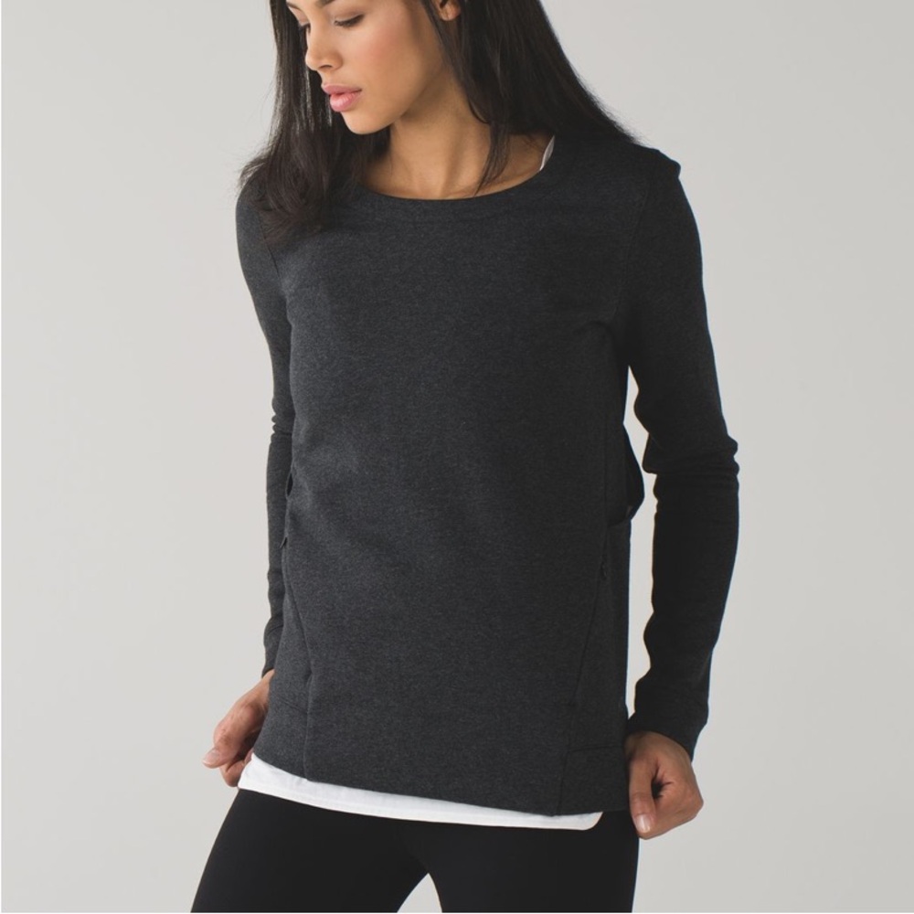 Lululemon &go Endeavor Sweater Size 8 Black Long Sleeve Athleisure Layering